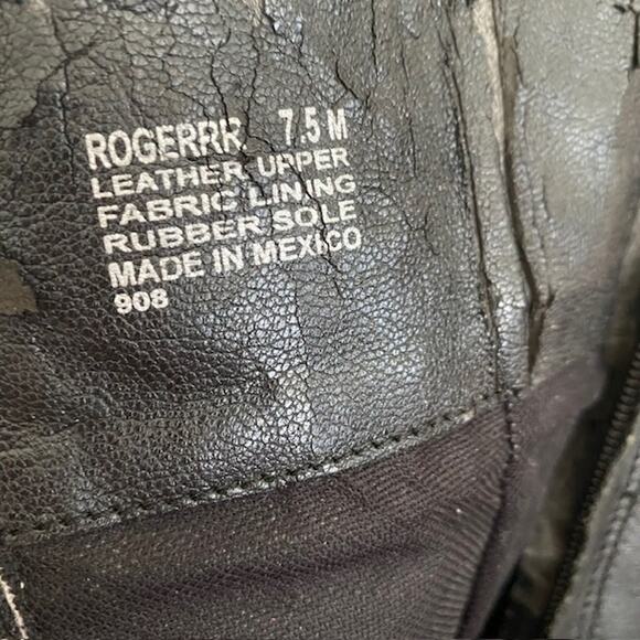 Steve Madden Rogerrr Black Brown‎ Leather Zip Knee High Riding Boots Women 7.5M - Picture 10 of 16